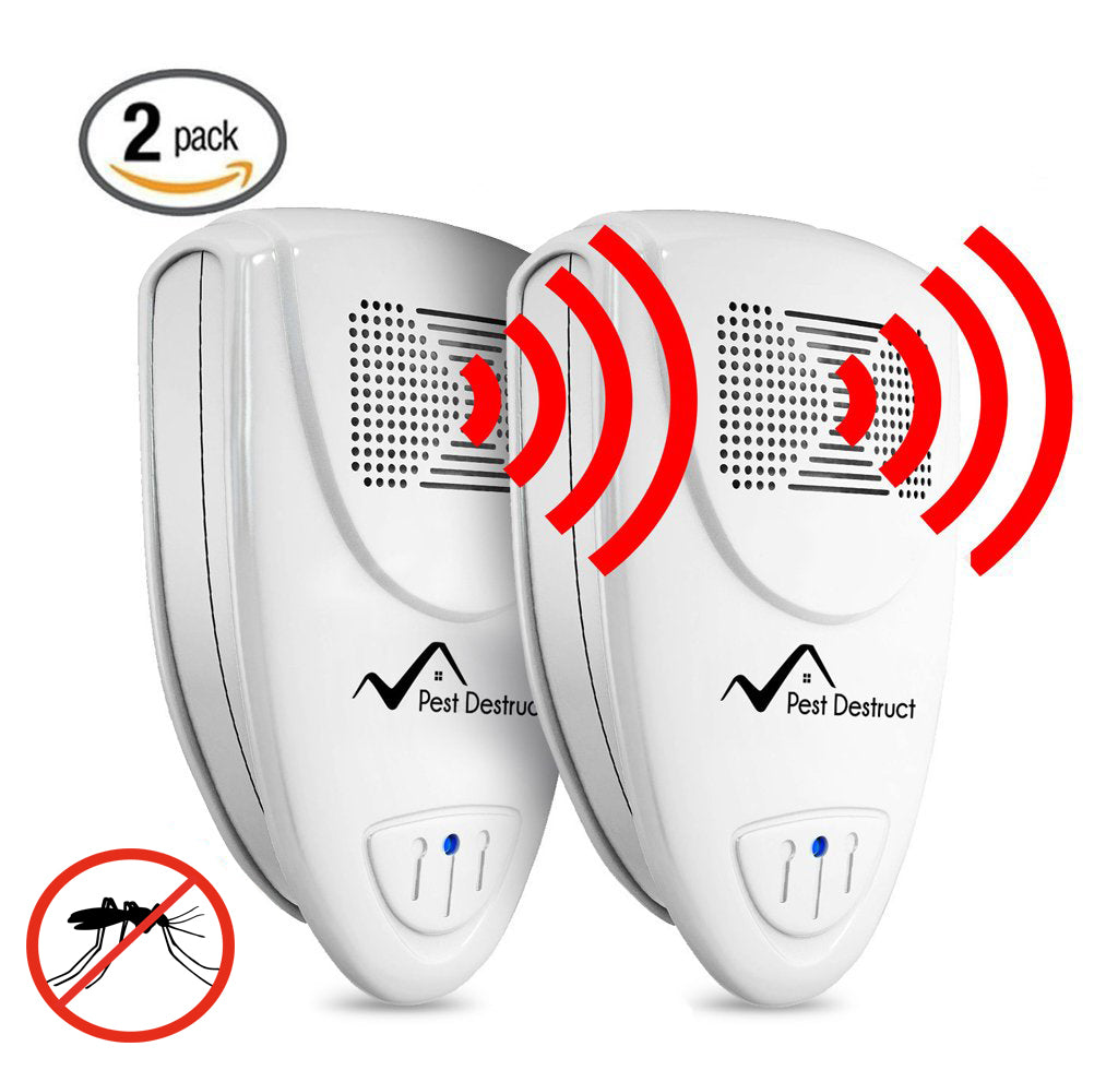 Ultrasonic Mosquito Repeller - PACK OF 2 - 100% SAFE for Children and Pets - Get Rid Of Mosquitoes In 7 Days Or It's FREE