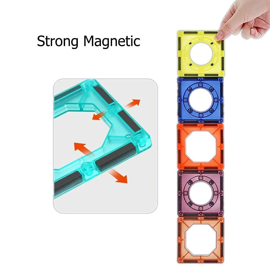 108 Piece Magnetic Tile Race Track Toy