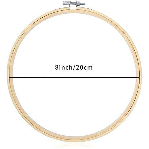 10 Pieces Embroidery Hoops Set Bamboo 8 inch