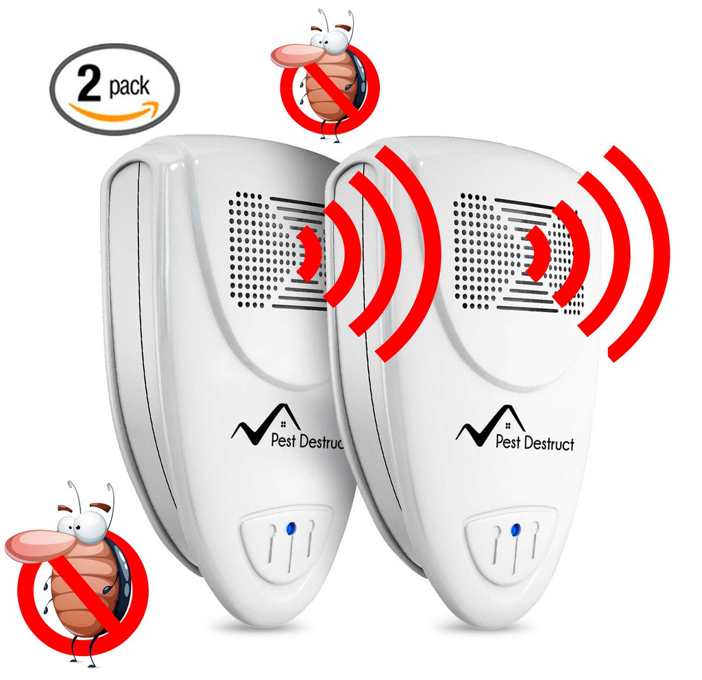 Ultrasonic Cockroach Repeller CA - PACK of 2 - Get Rid Of Roaches In 48 Hours Or It's FREE