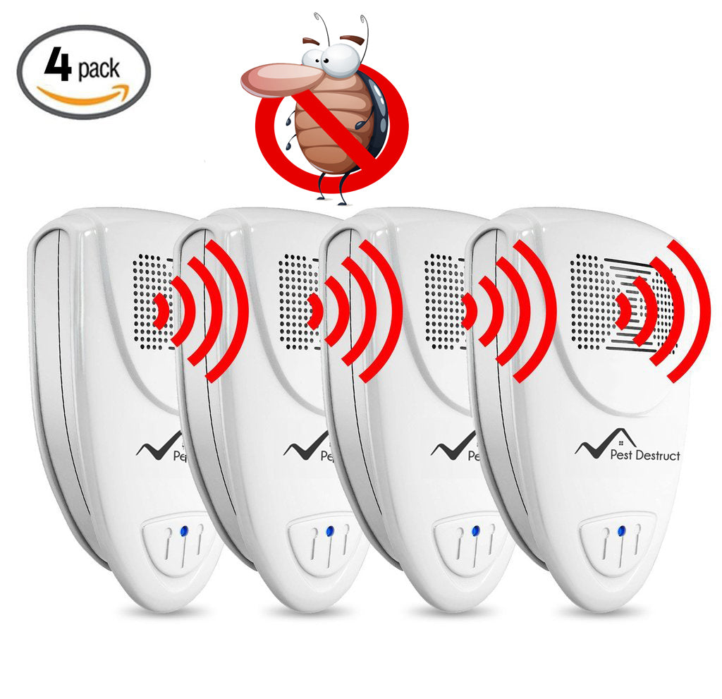 Ultrasonic Cockroach Repeller CA - PACK of 4 - Get Rid Of Roaches In 48 Hours Or It's FREE