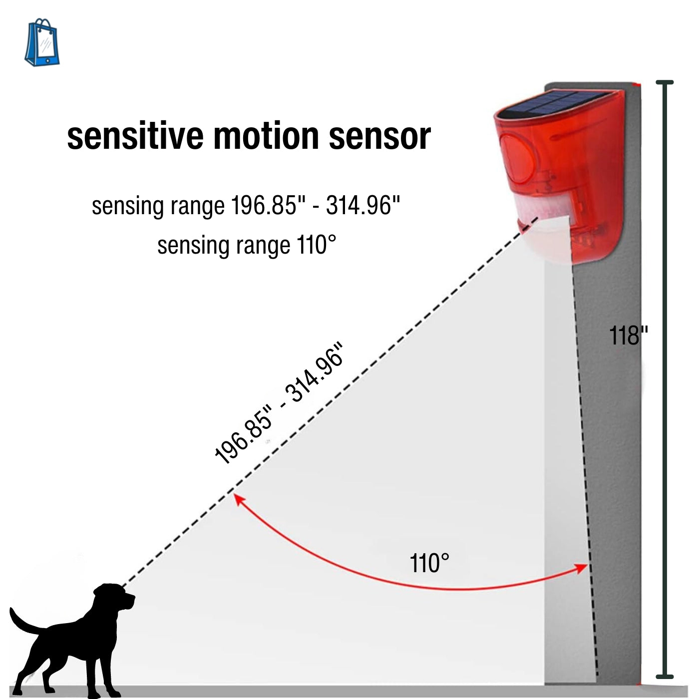 Solar Sound Alarm for Dogs - Motion-Activated Dogs Repeller