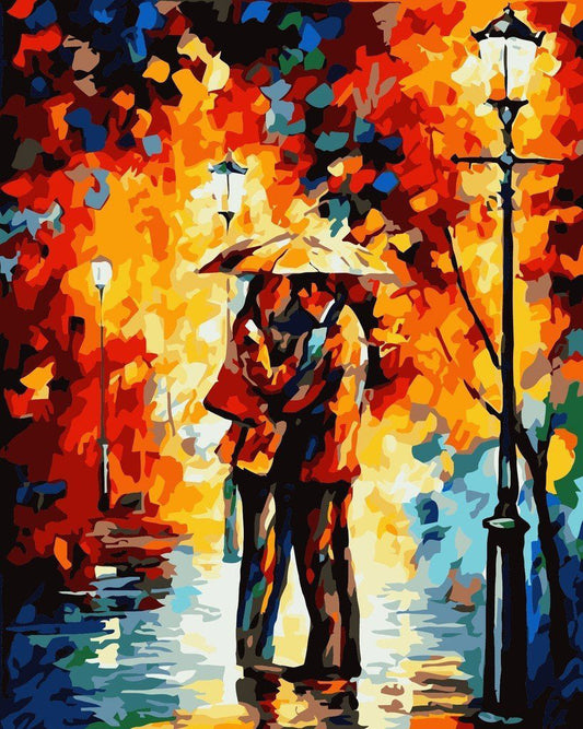 DIY Paint by Numbers Kit - Couple Under Umbrella