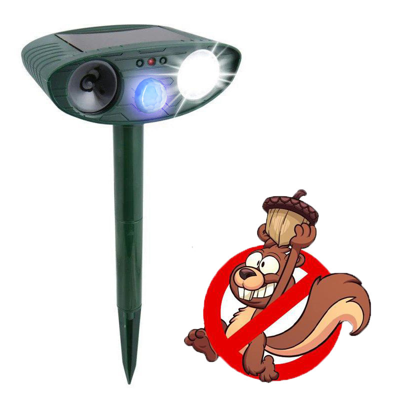 Ultrasonic Squirrel Repeller - Solar Powered - Get Rid of Squirrels in 48 Hours or It's FREE - CA