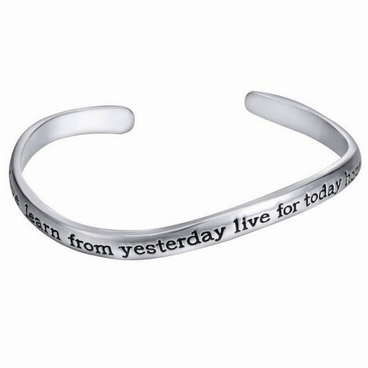 Live The Life You Love Learn from Yesterday Live for Today Hope for Tomorrow - Inspirational Bracelet