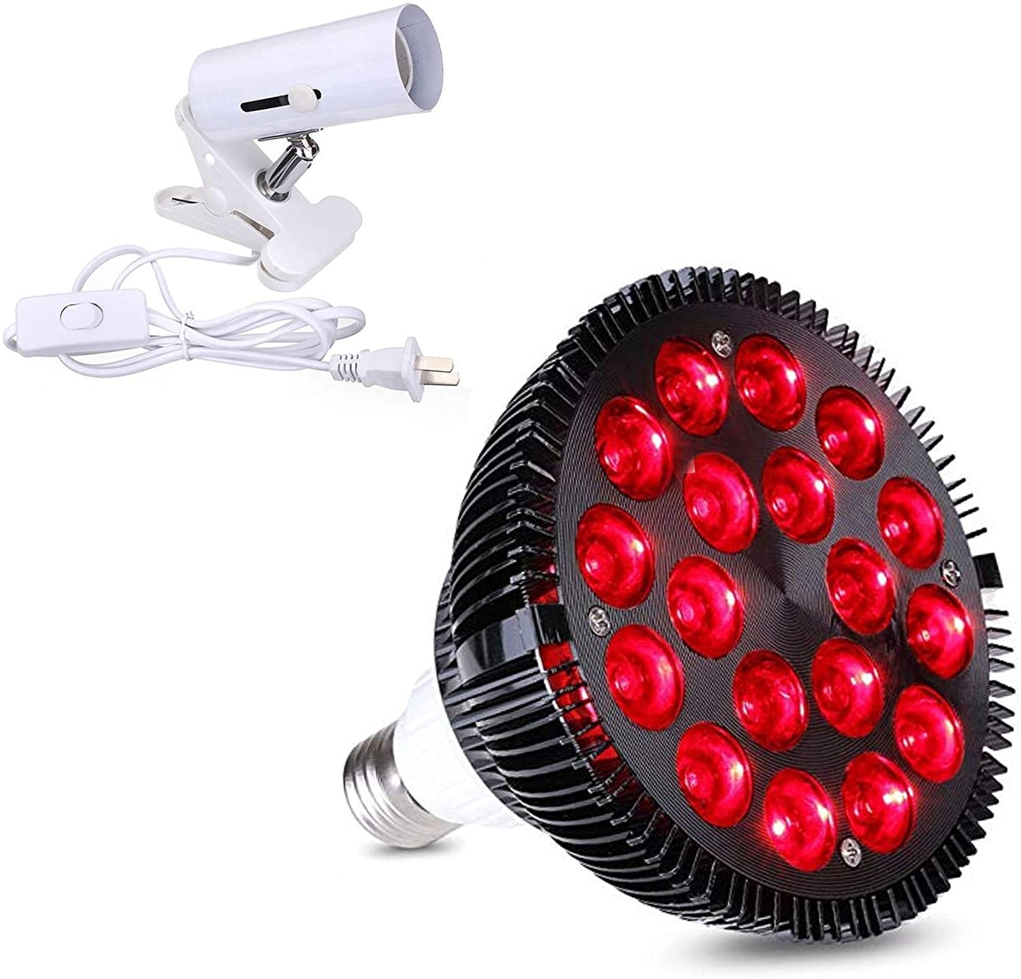 Red Light Therapy Lamp - Clamp and Bulb Set - 54W 18 LED