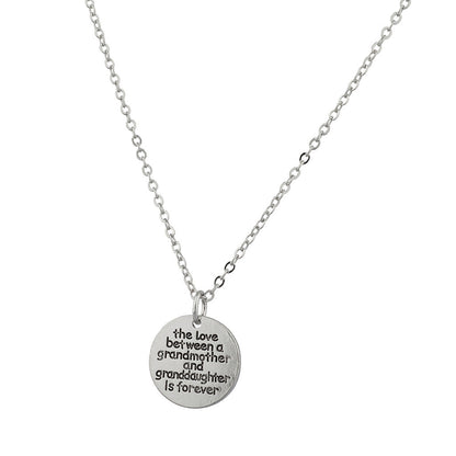 Grandma Pendant Necklace “The Love Between a Grandmother and Granddaughter is Forever” - 18’’