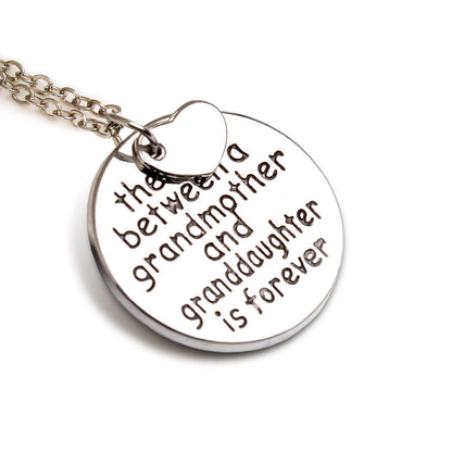 Grandma Pendant Necklace “The Love Between a Grandmother and Granddaughter is Forever” - 18’’