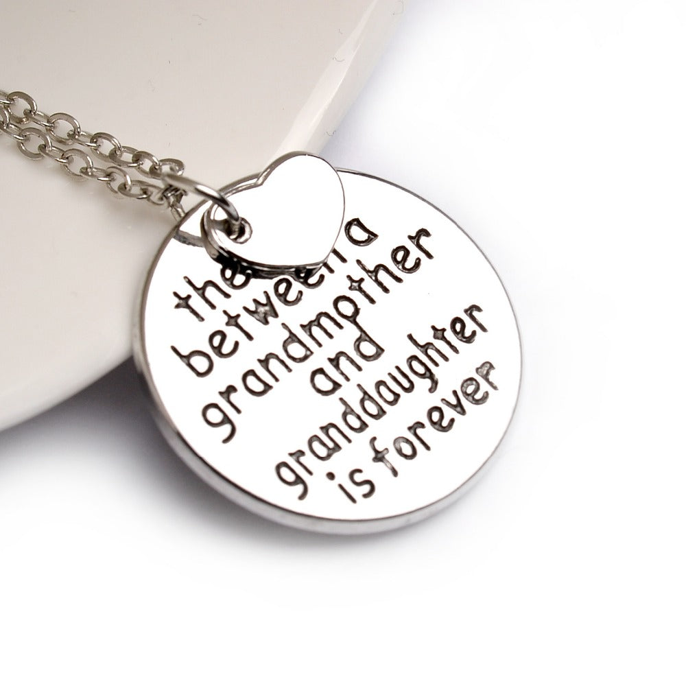 Grandma Pendant Necklace “The Love Between a Grandmother and Granddaughter is Forever” - 18’’