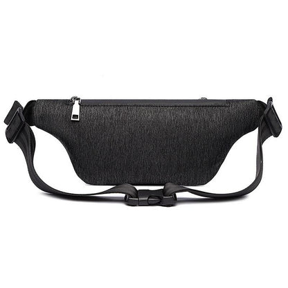 Waist Bag Fanny Pack Slim Soft Canvas Hip Pack for Man (Black)