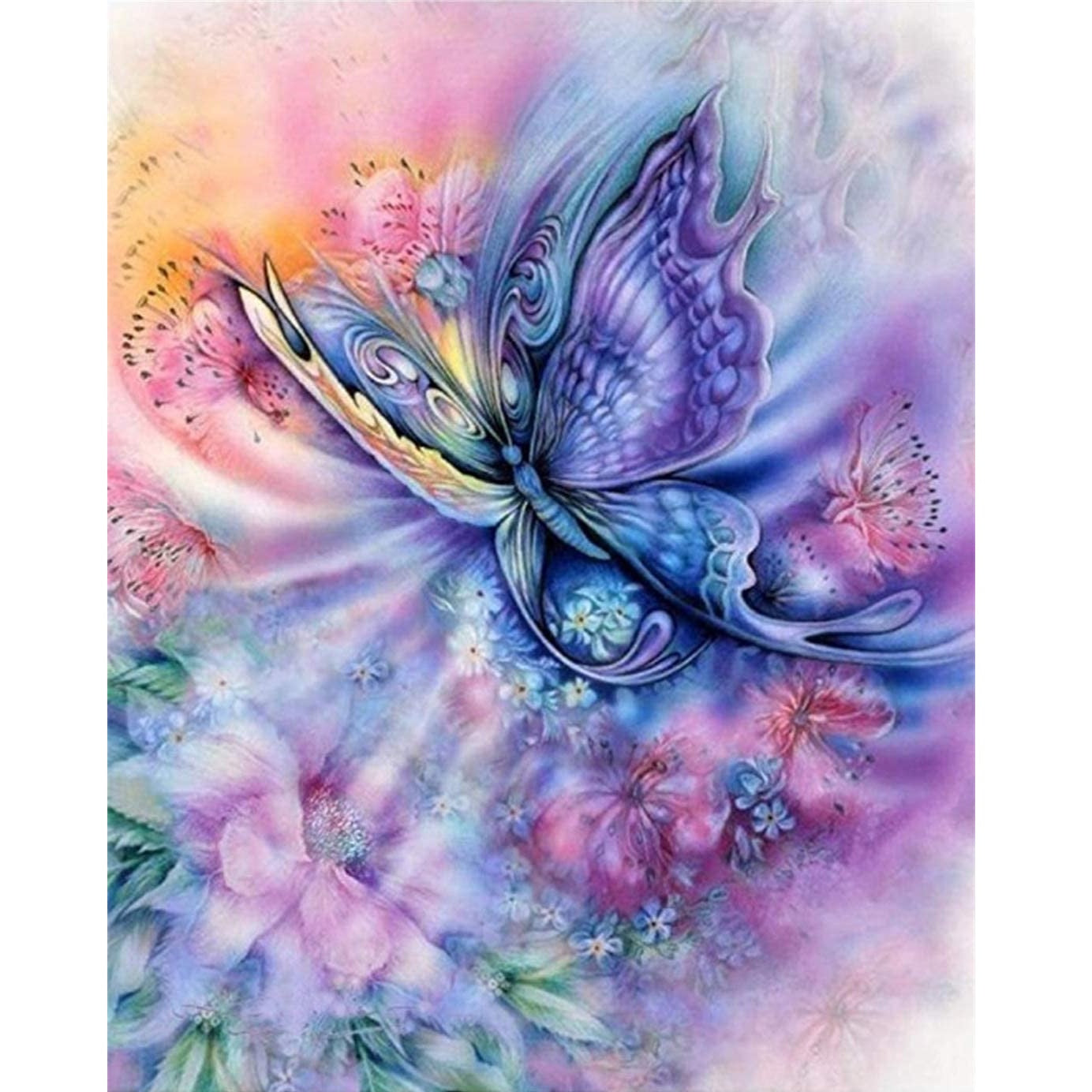 DIY Paint by Numbers Canvas Painting Kit - Blue Butterfly