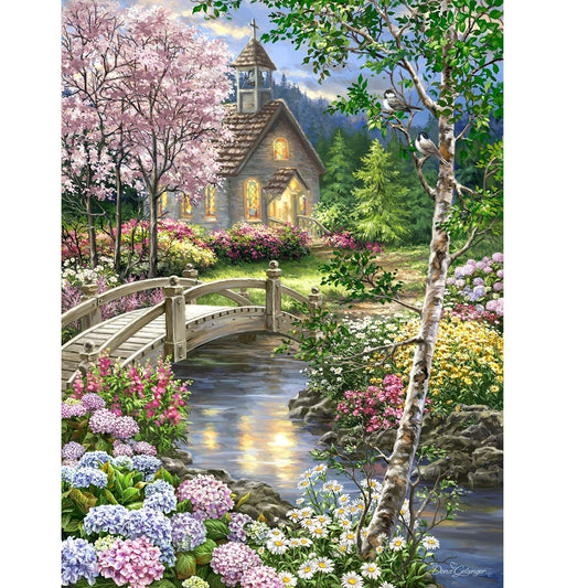 DIY Paint by Numbers Canvas Painting Kit - Village in The Night