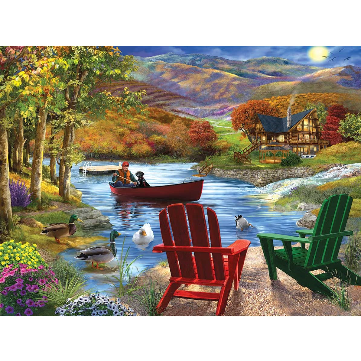 DIY Paint by Numbers Canvas Painting Kit - Relaxing Chairs by The Sea