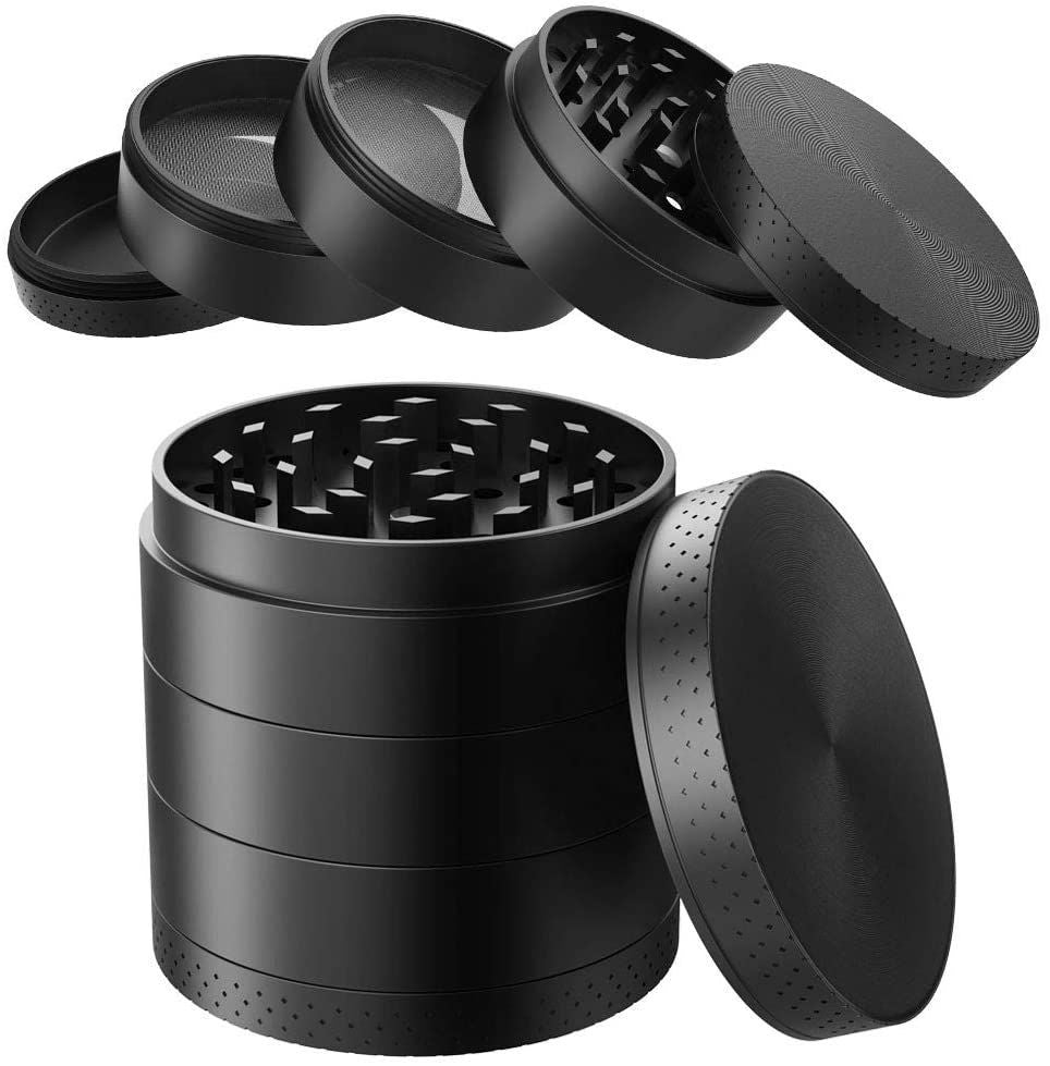 5 Piece 2.1" Spice Herb Grinder - Color Metal Black