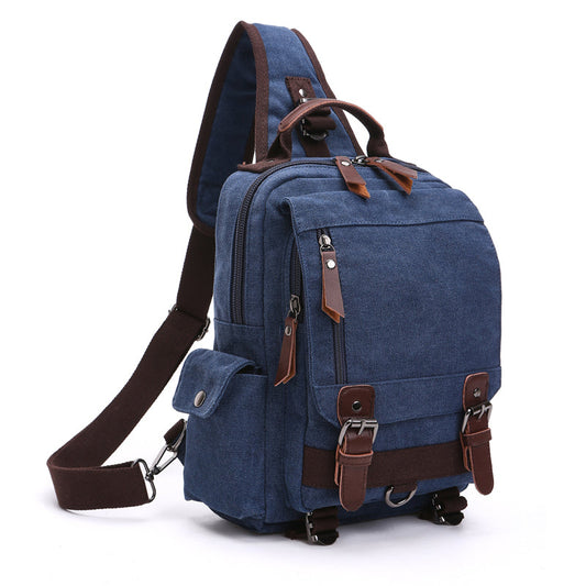 Retro Messenger Bag Canvas Shoulder Backpack Travel Rucksack Sling Bag