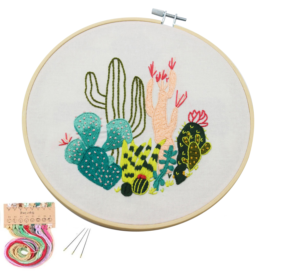 Embroidery Starter Kit with Pattern - Cactus