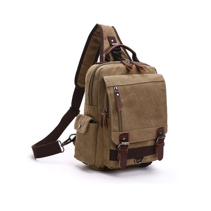 Retro Messenger Bag Canvas Shoulder Backpack Travel Rucksack Sling Bag