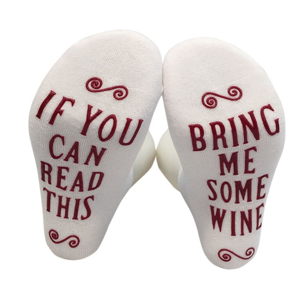 Women's Novelty Socks "If you can read this bring me some Wine"