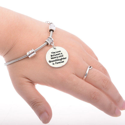 Love Between a Nanny and Granddaughter is Forever Bracelet - Personalized Jewelry Gift - 10’’ Bracelet