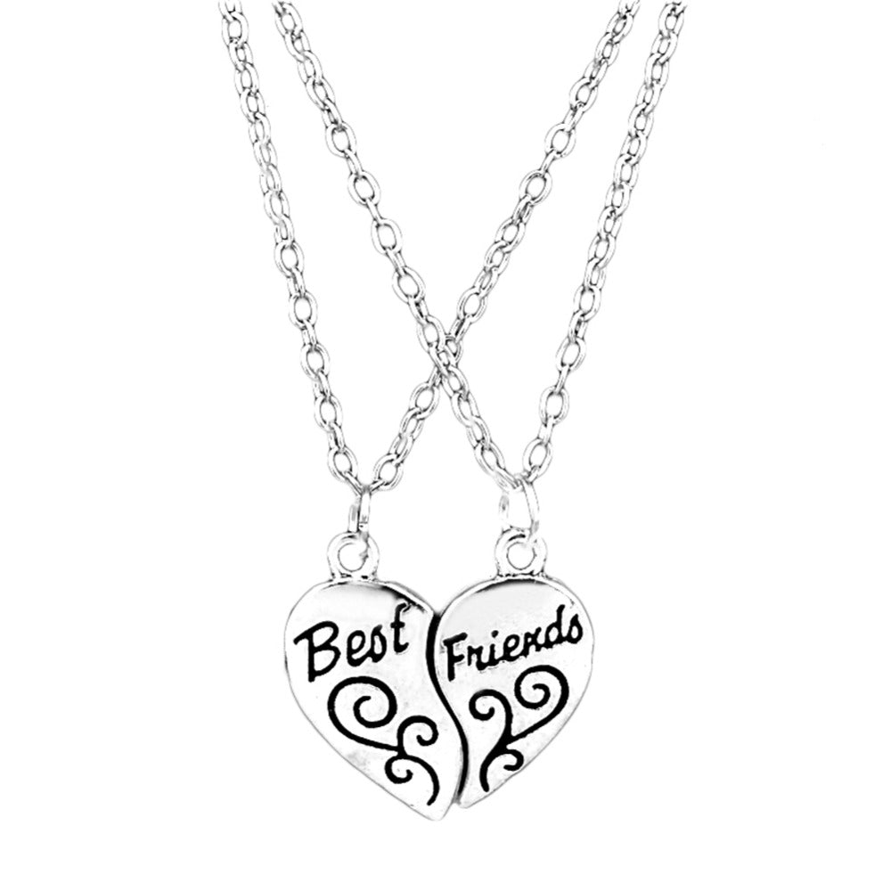 Best Friends Necklace for 2 Heart Pendant Necklace