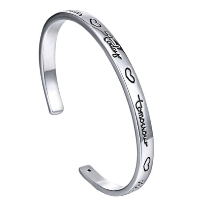 “Friends Forever Today Tomorrow Always” Engraved Bracelet - Friendship Jewelry