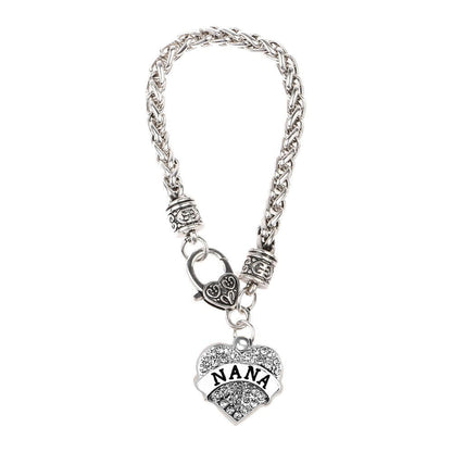 “Nana” Charm Bracelets | Adorable Nana Silver Heart Bracelet | Best Family Jewelry Gift