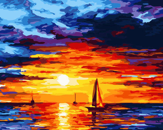 DIY Paint by Numbers Kit - Summer Night Sunset