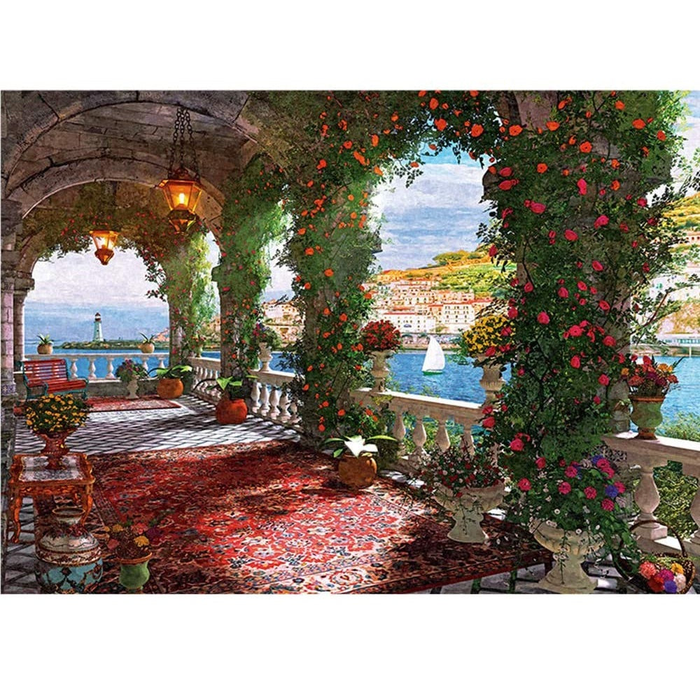 Rose Corridor Puzzle - Large Paper Jigsaw Puzzle [1000 Pieces]