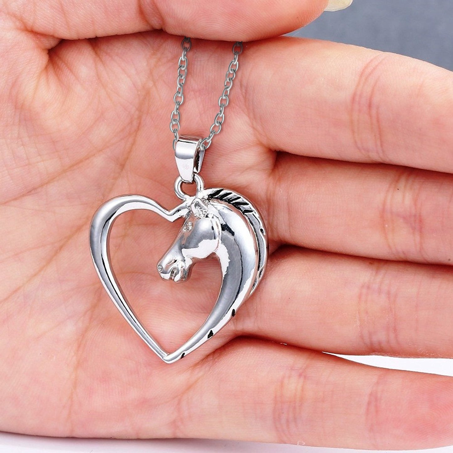 Heart Pendant Necklace Horse Heart Jewelry - Family and Friends Jewelry Gift