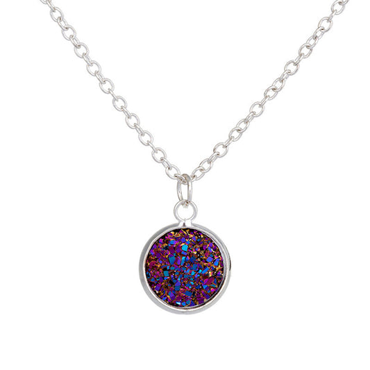 Purple Pink Pendant Necklace