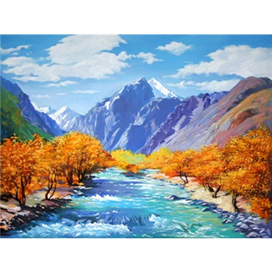 DIY Paint by Numbers Canvas Painting Kit - Autumn by The River