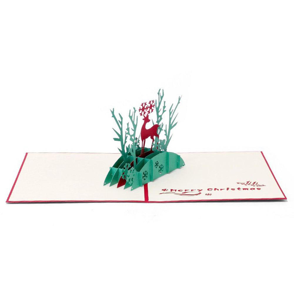 3D Christmas Deer Pop Up Card and Envelope