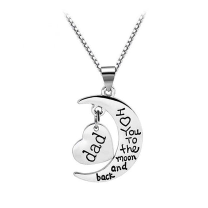 Dad I Love You to The Moon and Back - Personalized Jewelry Necklace Gift