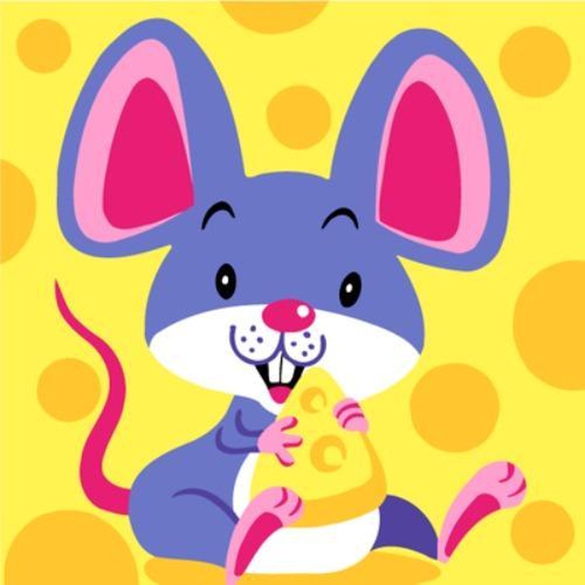 Paint by Number Kits for Kids Beginner - Cute Mouse 8" x 8"