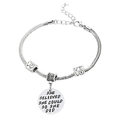 Bangle Bracelet Engraved - She Believed she Could so She Did