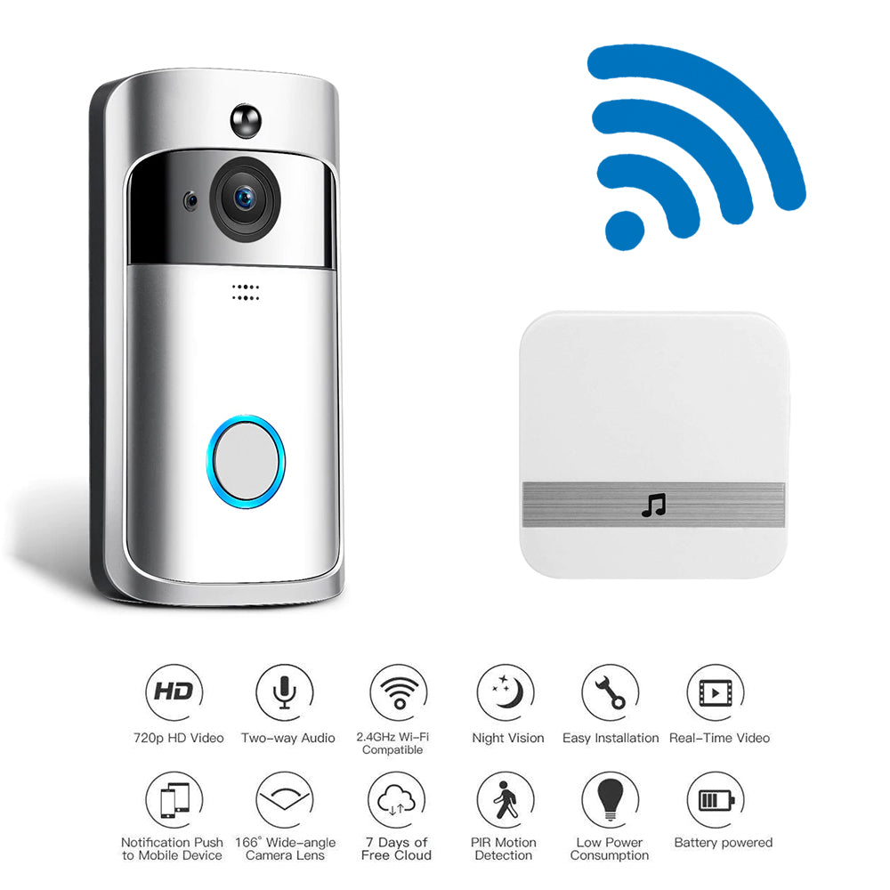 Smart Video Doorbell Camera - Motion Detector & Night Vision - Full HD