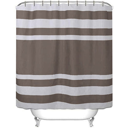 Shower Curtain with Metal Hooks, 72" x 72" - Gray Lines