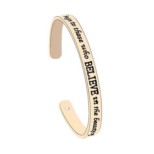 The Future Belongs to Those Who Believe in The Beauty of Their Dreams - Pendant Cuff Bracelet