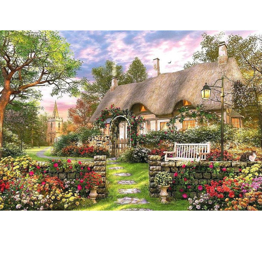 Cottage Landscape Puzzle - Large Paper Jigsaw Puzzle [1000 Pieces]