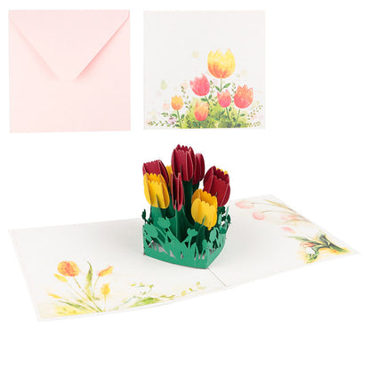 3D Tulips Pop Up Card and Envelope