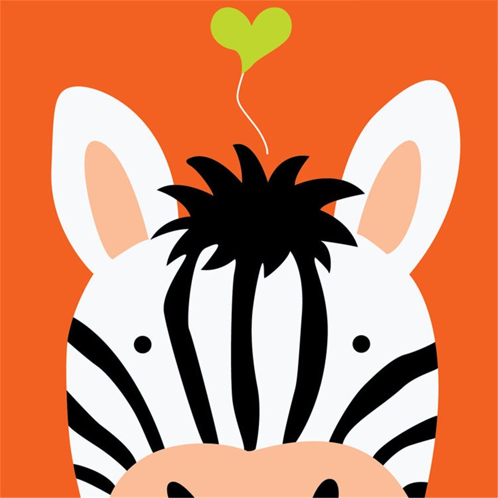 Paint by Number Kits for Kids Beginner - Cute Zebra 8" x 8"