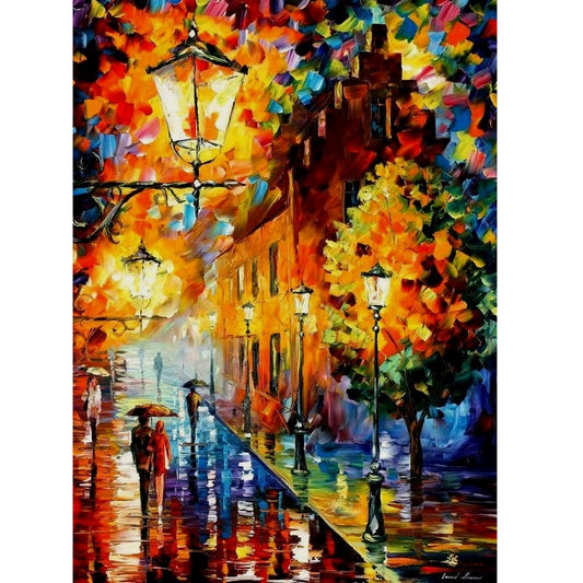 DIY Paint by Numbers Canvas Painting Kit - Walk in The Rain