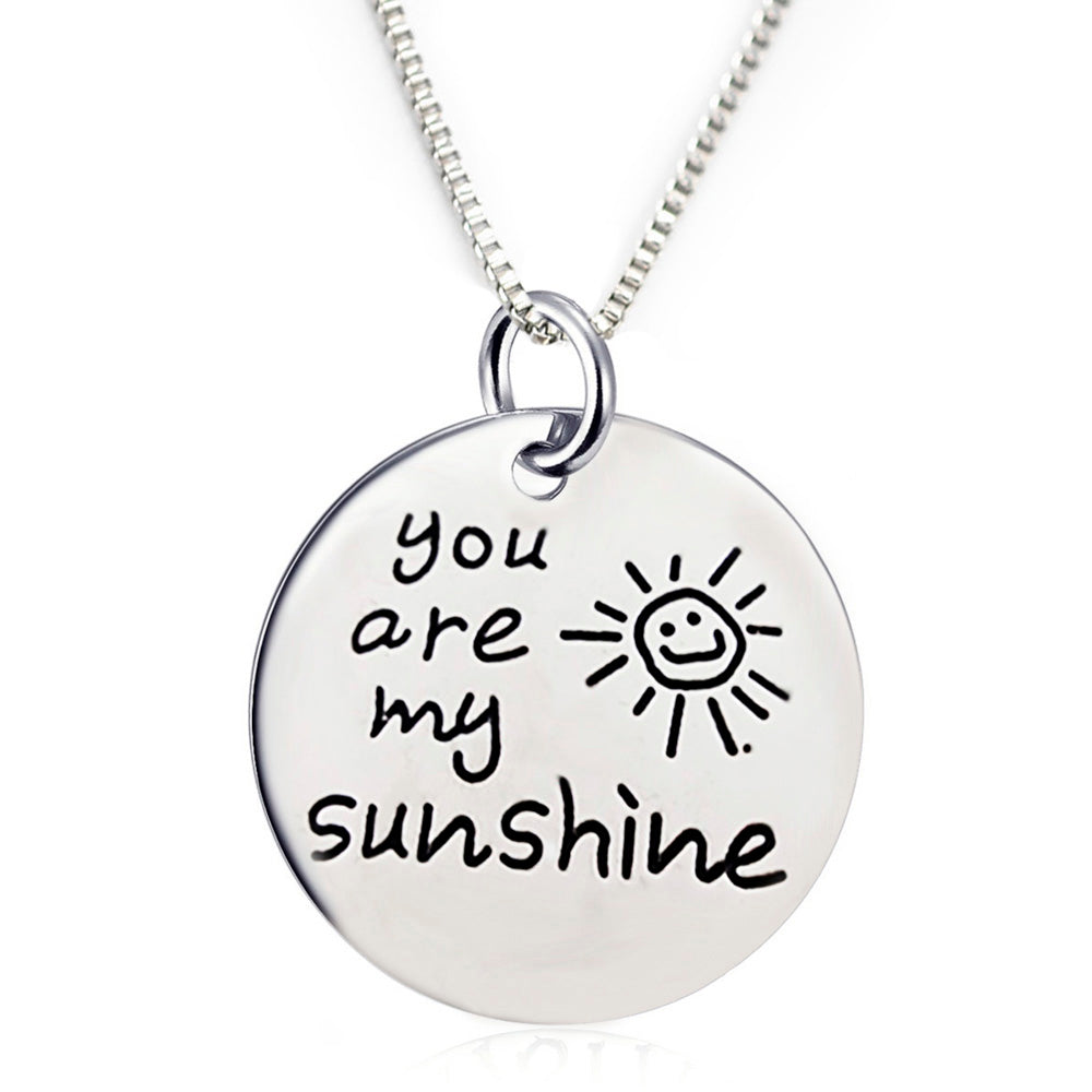 You Are My Sunshine Pendant Necklace - 18" chain