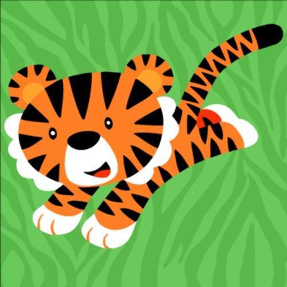 Paint by Number Kits for Kids Beginner - Jumping Tiger 8" x 8"