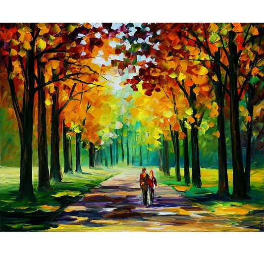 DIY Paint by Numbers Canvas Painting Kit - Walk in The Park