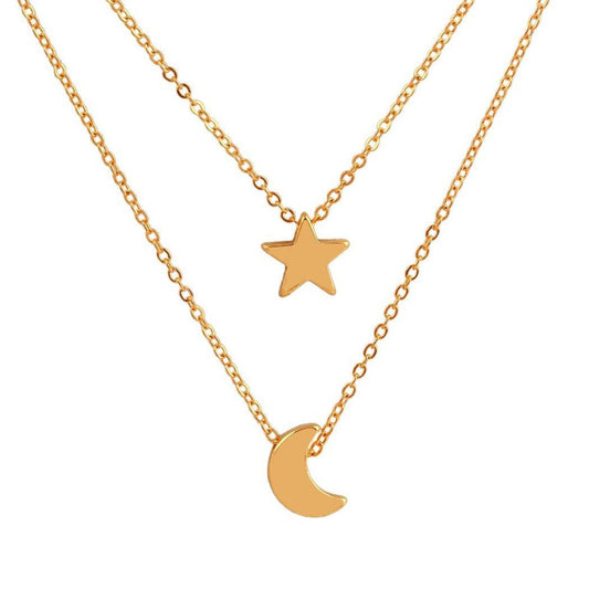 Moon and Star Necklace