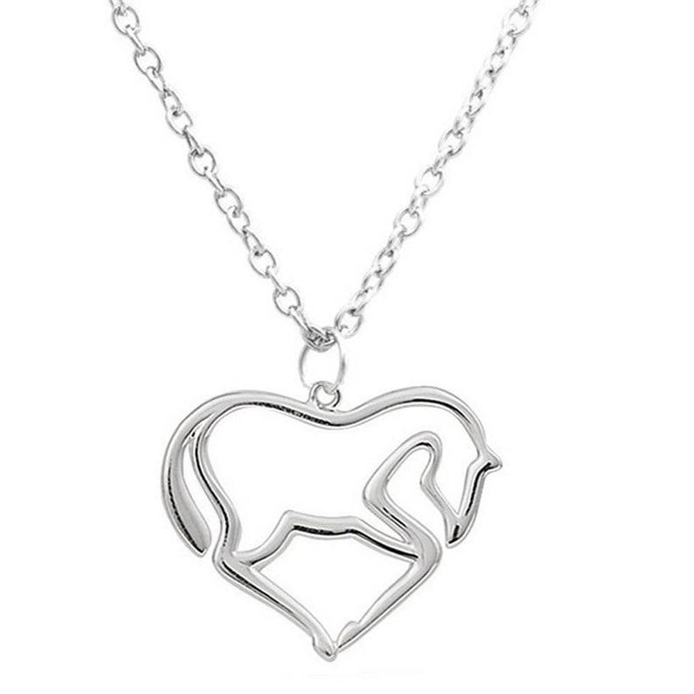 Heart Pendant Necklace Horse Heart Jewelry