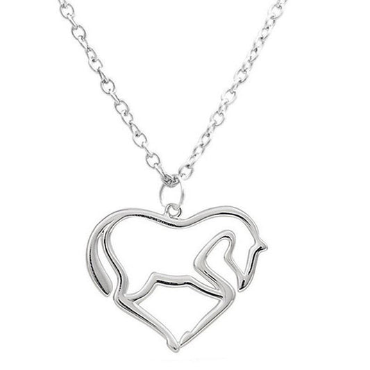 Heart Pendant Necklace Horse Heart Jewelry