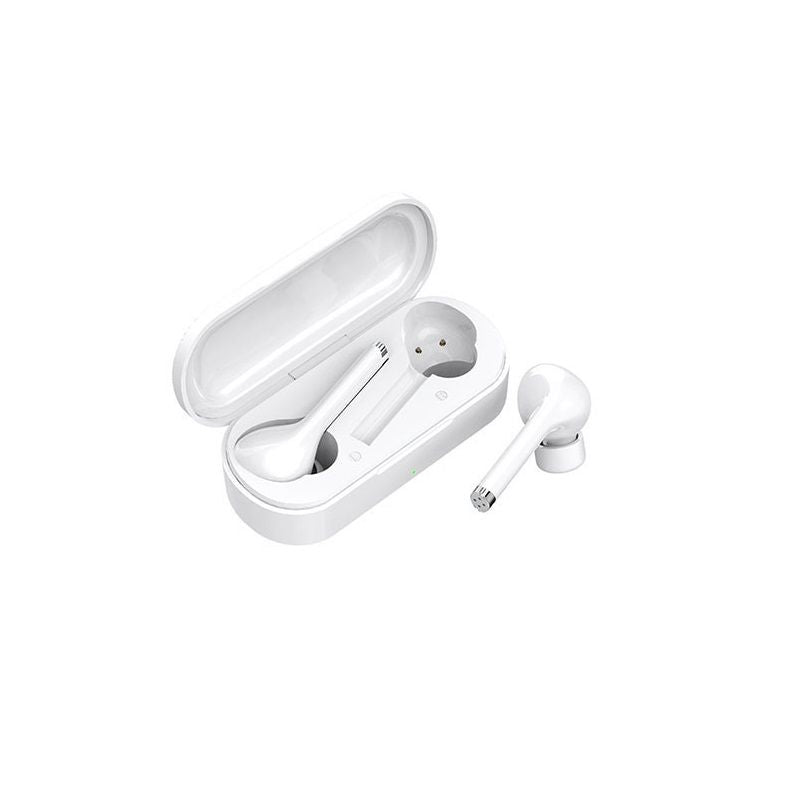 Bluetooth 5.0 Earbuds with Wireless Charging Case - White