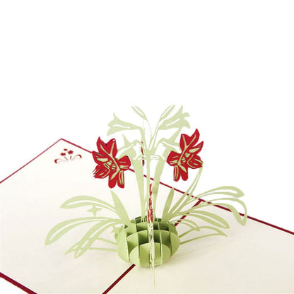 3D Valentine's Day Red Flower Bouquet Pop Up Card and Envelope